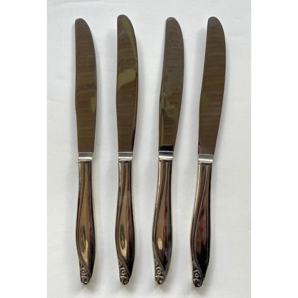 Oneida Wm. A. Rogers Silverplate FLOWERTIME 1963 Dinner Knives SET OF 12 Knives